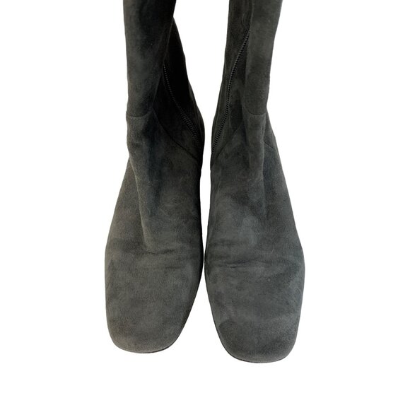 Stuart Weitzman Gray Suede Knee-High Boots Size 6M Flats Side Zipper 7974 - Picture 8 of 11